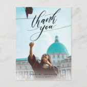 Calligrafie Foto Afstuderen Blank Bedankt  Briefkaart (Voorkant)