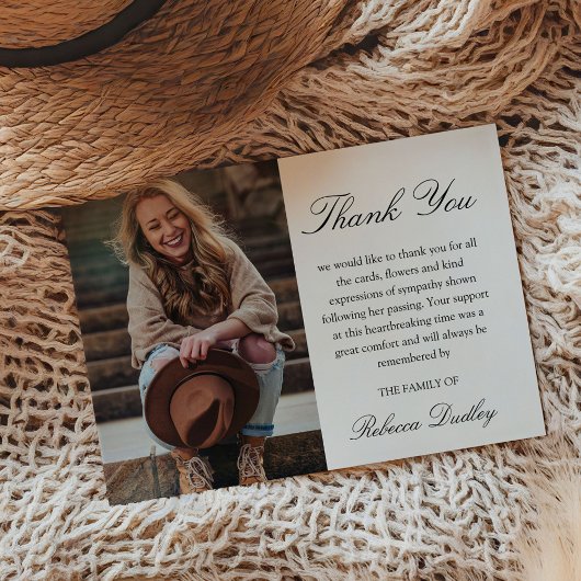 Calligrafie Foto Bedankkaart | Condoleance