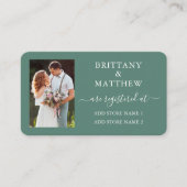 Calligrafie Foto Bruidsregister Eucalyptus Groen Informatiekaartje (Voorkant)