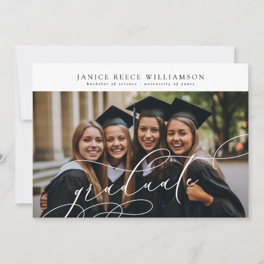  Calligrafie Foto College Graduatie Aankondiging (Voorkant)