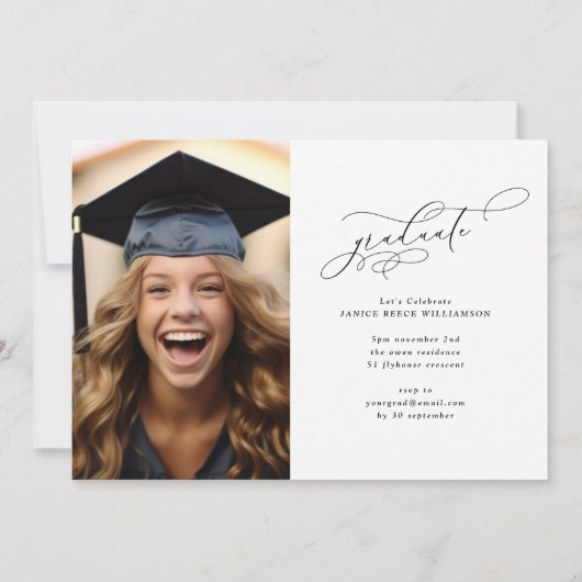  Calligrafie Foto College Graduatie Aankondiging (Achterkant)