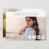  Calligrafie Foto College Graduatie Aankondiging (Voorkant / Achterkant)