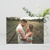 Calligrafie Foto Elopement Wedding Announding (Staand voorkant)