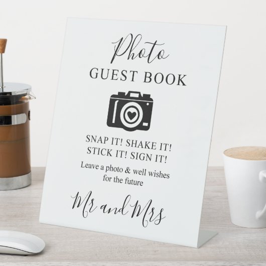 Calligrafie Foto Gast Book Camera Sign. Reclamebord Met Voetstuk (Insitu)