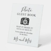 Calligrafie Foto Gast Book Camera Sign. Reclamebord Met Voetstuk (Voorkant)