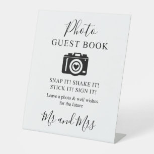 Calligrafie Foto Gast Book Camera Sign. Reclamebord Met Voetstuk