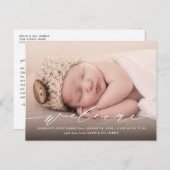 Calligrafie Foto geboortedatum Briefkaart (Voorkant / Achterkant)