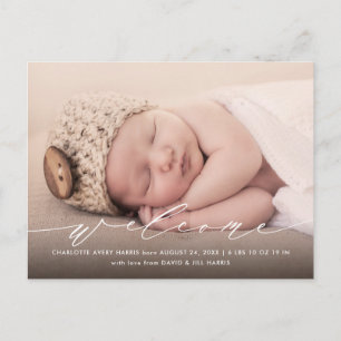 Calligrafie Foto geboortedatum Briefkaart
