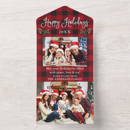 Calligrafie foto geplaatst in één vakantiekaart all in one uitnodiging (Binnen)