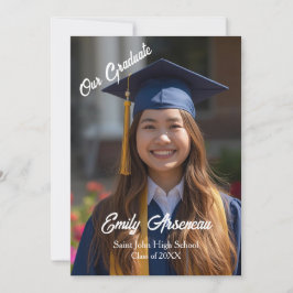 Calligrafie Foto Grad-feest Personaliseer Kaart