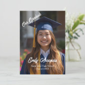 Calligrafie Foto Grad-feest  Personaliseer Kaart (Staand voorkant)