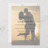 Calligrafie Foto Nuestra Boda Wedding Invitation Kaart (Voorkant)
