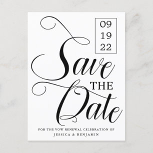 Calligrafie Foto Vow Renewal Save the Date Aankondigingskaart