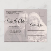 Calligrafie Foto Vow Renewal Save the Date Aankondigingskaart (Achterkant)