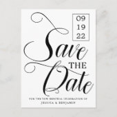 Calligrafie Foto Vow Renewal Save the Date Aankondigingskaart (Voorkant)