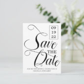 Calligrafie Foto Vow Renewal Save the Date Aankondigingskaart (Staand voorkant)