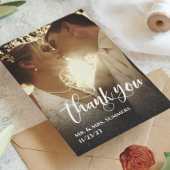 Calligrafie Foto Weddenschap Hartelijk dank voor b Notitiekaartje