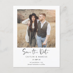 Calligrafie Foto Wedding Save the Date Briefkaart