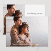 Calligrafie Foto Wedding Save the Date Kaart (Voorkant / Achterkant)