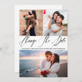 Calligrafie Foto Wedding verander de datum Save The Date (Voorkant / Achterkant)