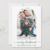 Calligrafie FotoArch Waterverf Greenery Holly Feestdagenkaart (Voorkant)