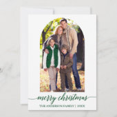 Calligrafie Fotografie Groen kerstfeest Feestdagenkaart (Voorkant)