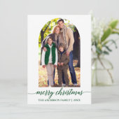 Calligrafie Fotografie Groen kerstfeest Feestdagenkaart (Staand voorkant)