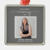 Calligrafie Fotoherdenking Metal Ornam Metalen Ornament (Voorkant)
