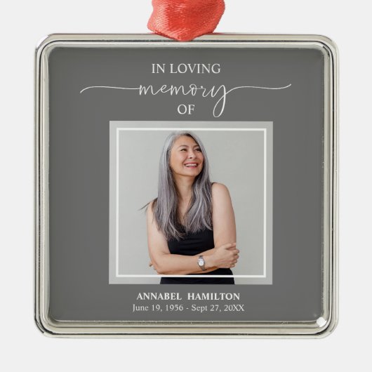 Calligrafie Fotoherdenking Metal Ornam Metalen Ornament (Voorkant)