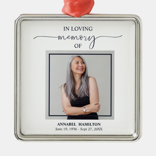Calligrafie Fotoherdenking Metal Ornam Metalen Ornament (Voorkant)