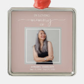 Calligrafie Fotoherdenking Metal Ornam Metalen Ornament (Voorkant)