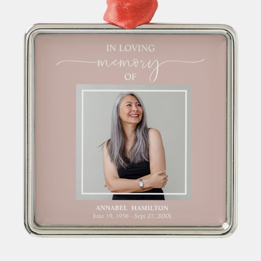 Calligrafie Fotoherdenking Metal Ornam Metalen Ornament (Voorkant)