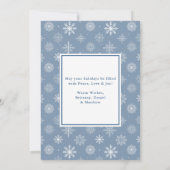 Calligrafie Fotoplein Snowflakes Dusty Blue Feestdagenkaart (Achterkant)