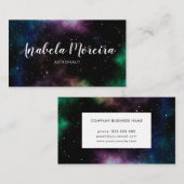 Calligrafie Galaxy Thema Modern Creative Visitekaartje (Voorkant / Achterkant)