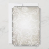 Calligrafie Garland Damask Brown Paper Wedding Kaart (Achterkant)