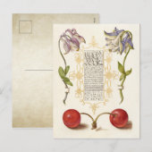 Calligrafie, gelaagd met handschrift columbine che feestdagenkaart (Voorkant / Achterkant)