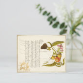 Calligrafie gelaste initiaal  planten ringlet feestdagenkaart (Staand voorkant)