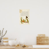 Calligrafie gelaste initiaal  planten ringlet poster (Keuken)
