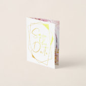 Calligrafie Geometric Marsala foto slaat de datum Folie Kaarten (Voorkant)