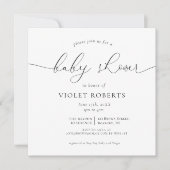 Calligrafie Geslacht Neutraal Baby shower Uitnodig Kaart (Voorkant)