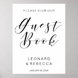 Calligrafie GEST BOOK bruiloft Poster