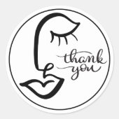 Calligrafie Gezicht Dank u Sticker (Voorkant)