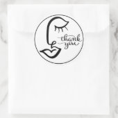 Calligrafie Gezicht Dank u Sticker (Tas)