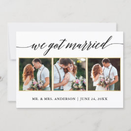 Calligrafie Gold 3 Kaart voor aankondiging van het