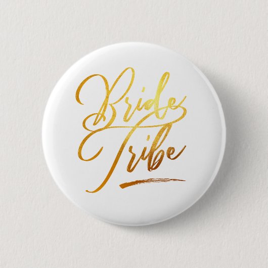 Calligrafie Gold Brides tribe elegant Ronde Button 5,7 Cm (Voorkant)