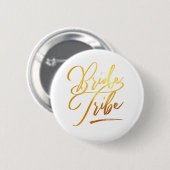 Calligrafie Gold Brides tribe elegant Ronde Button 5,7 Cm (Voorkant /achterkant)