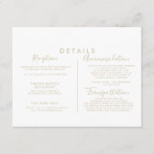 Calligrafie Gold Chic Wedding - Gegevens Informatiekaartje (Voorkant)