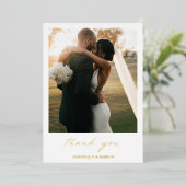 Calligrafie Gold Foil Photo Weddenschap Hartelijk  Folie Uitnodiging (Staand Voorkant)