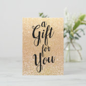 Calligrafie Gold Glitter Cadeaubon (Staand voorkant)