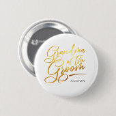Calligrafie Gold Grandma van de Groom elegant Ronde Button 5,7 Cm (Voorkant /achterkant)